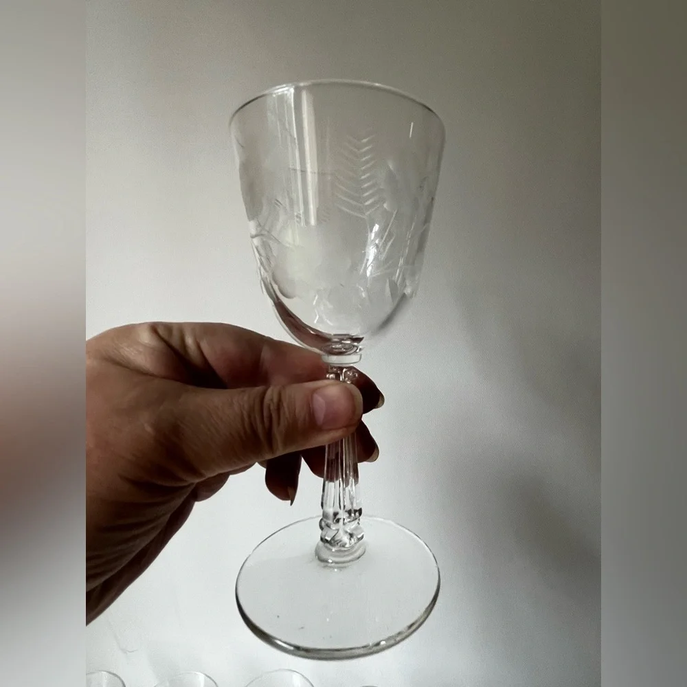 Libbey Glass Company Crystal Garland wine goblet, glasses set of 7